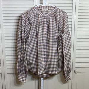 Moismont Women's Plaid Button-Front Blouse in Multicolor Large